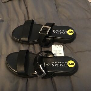 Italian Shoemakers Sleek Black Sandals